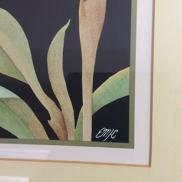 FINAL SALE PRICE Signed & Professionally Framed Floral Prints x 2 - Picture 4 of 9